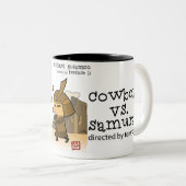 Cowboy gegen Samurai-Tasse Zweifarbige Tasse (VorderseiteRechts)