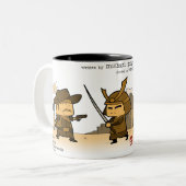 Cowboy gegen Samurai-Tasse Zweifarbige Tasse (Vorderseite Links)