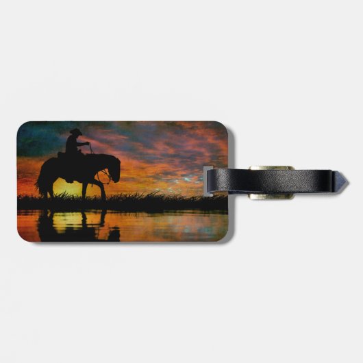 Cowboy-Gepäckmarke Gepäckanhänger (Rückseite horizontal)