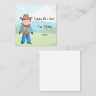 Cowboy-Geschenkkarte Begleitkarte
