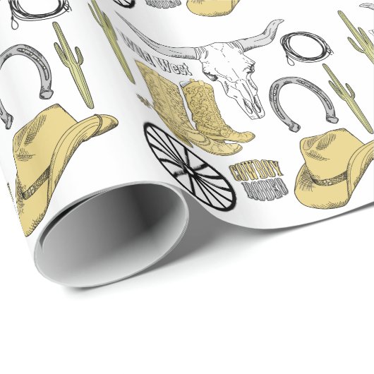 Cowboy Geschenkpapier (Rolleneckpunkt)