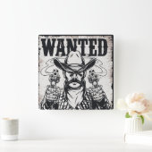 Cowboy Gewollt Poster Quadratische Wanduhr (Zuhause)