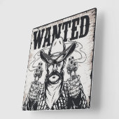 Cowboy Gewollt Poster Quadratische Wanduhr (Winkel)