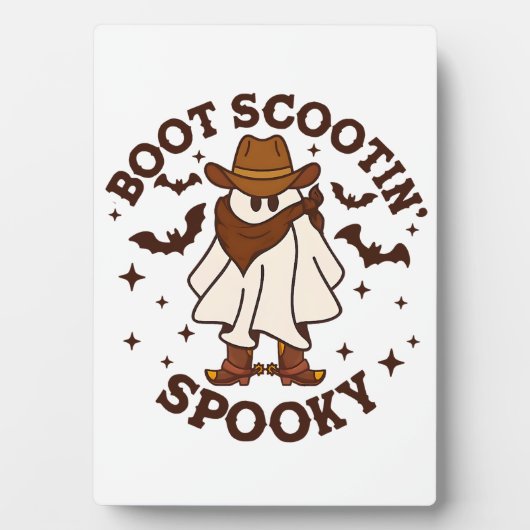 Cowboy Ghost Cowhide Boot Scooting Spooky Western Fotoplatte (Vorderseite)
