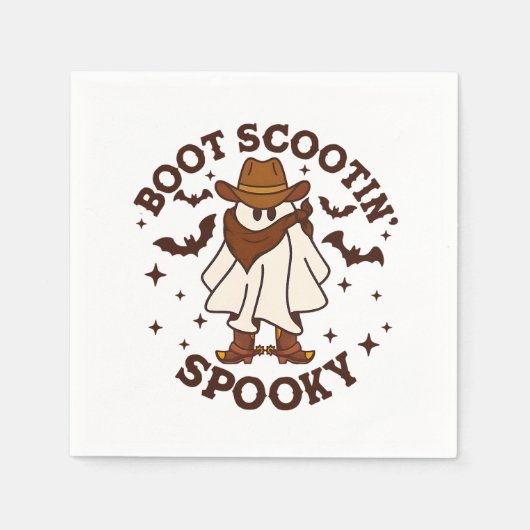Cowboy Ghost Cowhide Boot Scooting Spooky Western Serviette (Vorderseite)