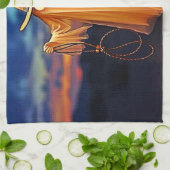 Cowboy Ghost im Sunset Design Geschirrtuch (Gefaltet)