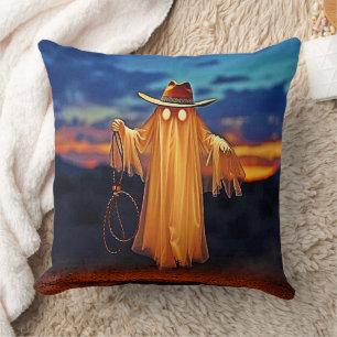 Cowboy Ghost im Sunset Design Kissen