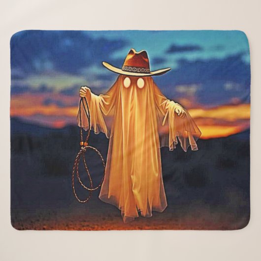 Cowboy Ghost im Sunset Design Sherpadecke (Vorderseite (Horizontal))