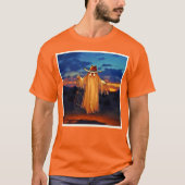 Cowboy Ghost im Sunset Design T-Shirt (Vorderseite)