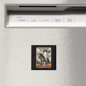 Cowboy Ghost Reitpferd Funny Tarot Card Hallowage Magnet (In Situ (Geschirrspüler))