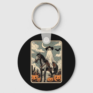 Cowboy Ghost Reitpferd Funny Tarot Card Hallowage Schlüsselanhänger