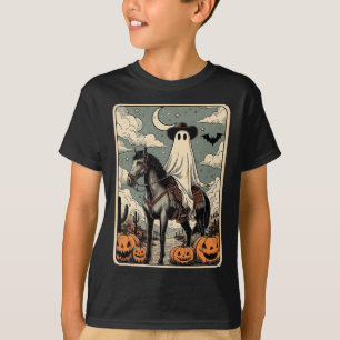Cowboy Ghost Reitpferd Funny Tarot Card Hallowage T-Shirt