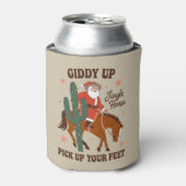 Cowboy Giddy Up Jingle Pferd holt Ihr Füße hoch Dosenkühler (Kanne Vorderseite)