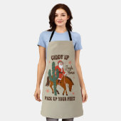 Cowboy Giddy Up Jingle Pferd holt Ihr Füße hoch Schürze (Getragen)