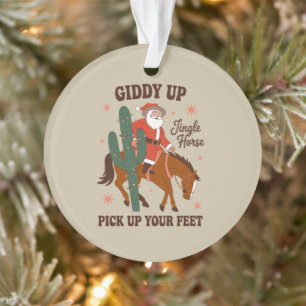 Cowboy Giddy Up Klingel Pferd Heb deine Füße Ornament