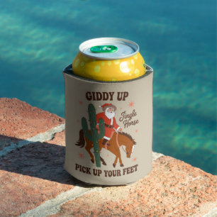 Cowboy Giddy Up Klingelglock Pferd Heb deine Füße Dosenkühler