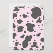 Cowboy Girl Birthday Cow Print Party | Rosa Einladung (Rückseite)