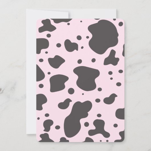 Cowboy Girl Birthday Cow Print Party | Rosa Einladung (Rückseite)