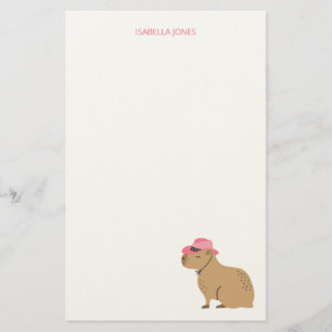 Cowboy Girl Capybara Tierkinder Schreibpapier Briefpapier