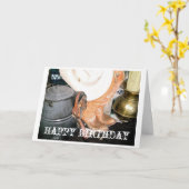 Cowboy, glücklich zum Geburtstag Karte (Gelbe Blume)