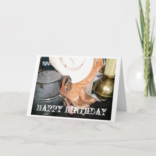 Cowboy, glücklich zum Geburtstag Karte (Vorderseite)