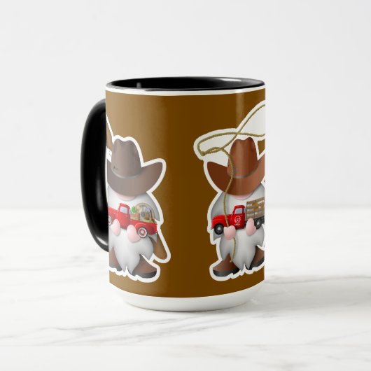 Cowboy Gnomes Tasse (Vorderseite Links)