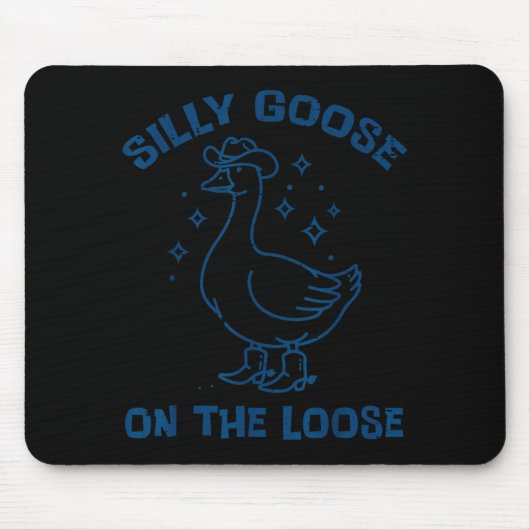 Cowboy Goose Silly On The Loose Funny Animal Men W Mousepad (Vorne)