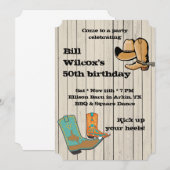 Cowboy GRILLEN und quadratisches Dancce Party Einladung (Vorne/Hinten)