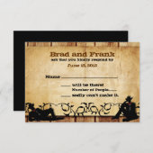 Cowboy Grooms Custom Gay Wedding RSVP Cards (Vorne/Hinten)
