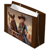 Cowboy Große Geschenktüte (Vorderseite Schrägansicht)
