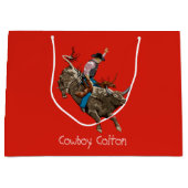 Cowboy Große Geschenktüte (Vorderseite)