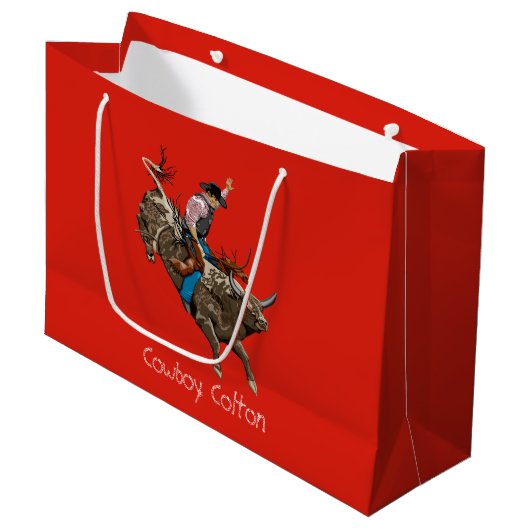 Cowboy Große Geschenktüte (Vorderseite Schrägansicht)