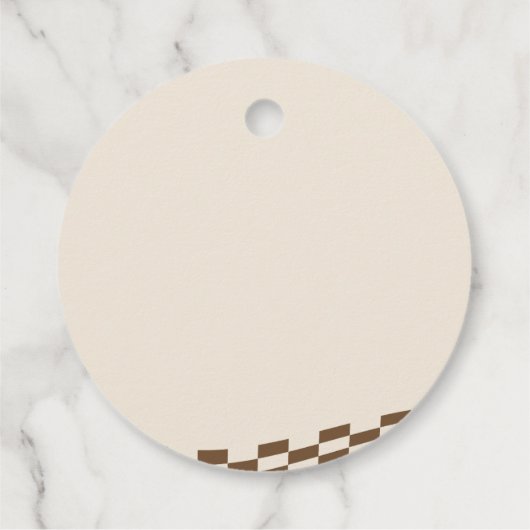 Cowboy Halloween Checkered Pattern Dank Boo Geschenkanhänger (Rückseite)