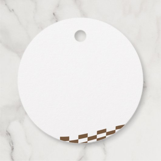 Cowboy Halloween Checkered Pattern Dank Boo Geschenkanhänger (Rückseite)