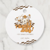 Cowboy Halloween Checkered Pattern Dank Boo Geschenkanhänger (Vorderseite)