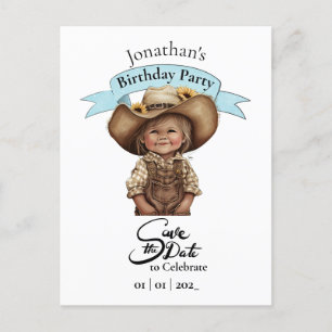 Cowboy Happy Birthday Boy Postcard Postkarte
