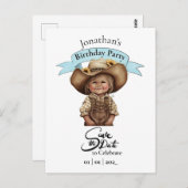 Cowboy Happy Birthday Boy Postcard Postkarte (Vorne/Hinten)