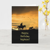 Cowboy Happy Birthday für Nephew Card Karte (Gelbe Blume)