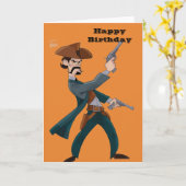 Cowboy Happy Birthday Grußkarte Karte (Gelbe Blume)