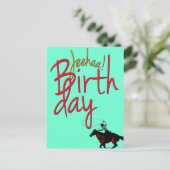 Cowboy Happy Birthday Postkarte (Stehend Vorderseite)