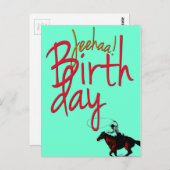 Cowboy Happy Birthday Postkarte (Vorne/Hinten)