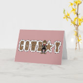 Cowboy Happy Birthday Wish - Western Karte (Gelbe Blume)