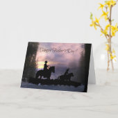 Cowboy Happy Father's Day Card mit Little Cowboy Karte (Gelbe Blume)
