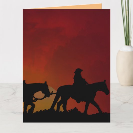 COWBOY HAPPY TRAILS BIG BIRTHDAY CARD KARTE (Vorderseite)