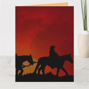 COWBOY HAPPY TRAILS BIG BIRTHDAY CARD KARTE