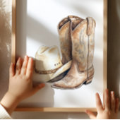 Cowboy Hat and Boot Poster Kids Western Room Decor