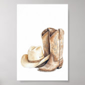 Cowboy Hat and Boot Poster Kids Western Room Decor (Vorne)