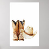 Cowboy Hat and Boots Poster Kids Room Decor (Vorne)