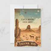 Cowboy Hat Baby Shower Dankeskarte (Vorderseite)