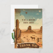 Cowboy Hat Baby Shower Dankeskarte (Vorne/Hinten)